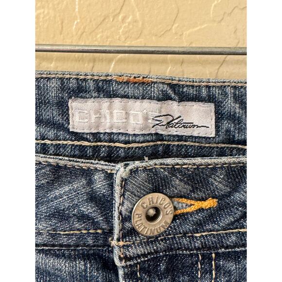 Chico's Platinum Solitaire Capri Cutoff Style Denim Jeans Fashion Size 3 (16) - Picture 6 of 8